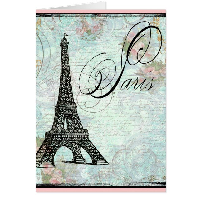 Paris La Tour Eiffel-Fransk Design Hälsningskort (Framsidan)