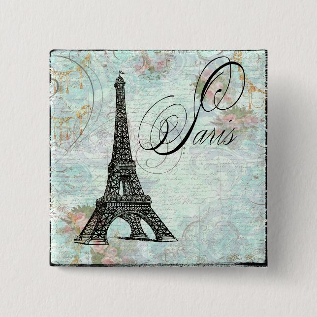 Paris La Tour Eiffel-Fransk Design Knapp (Framsida)