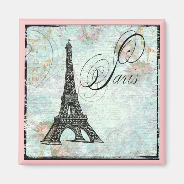 Paris La Tour Eiffel Fransk Design Magnet (Framsidan)