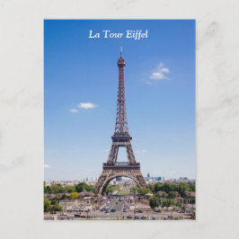 Paris La Tour Eiffel på ett klart fotografi av blå Vykort