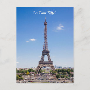 Paris La Tour Eiffel på ett klart fotografi av blå Vykort
