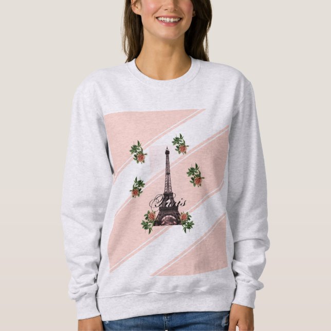 Paris – La Tour Eiffel pastel Eifelturm Roses Rose T Shirt (Framsida)