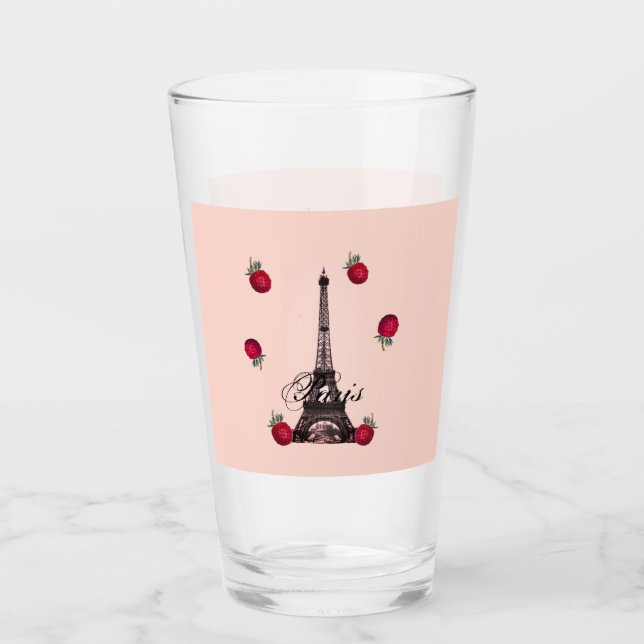 Paris – La Tour Eiffel pastel Eifelturm Strawberry Glaskopp (Framsida)