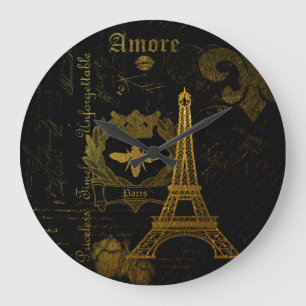 Paris: La Tour Eiffel Stor Klocka