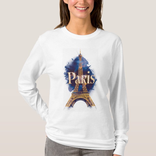 Paris la tour Eiffel T Shirt (Framsida)