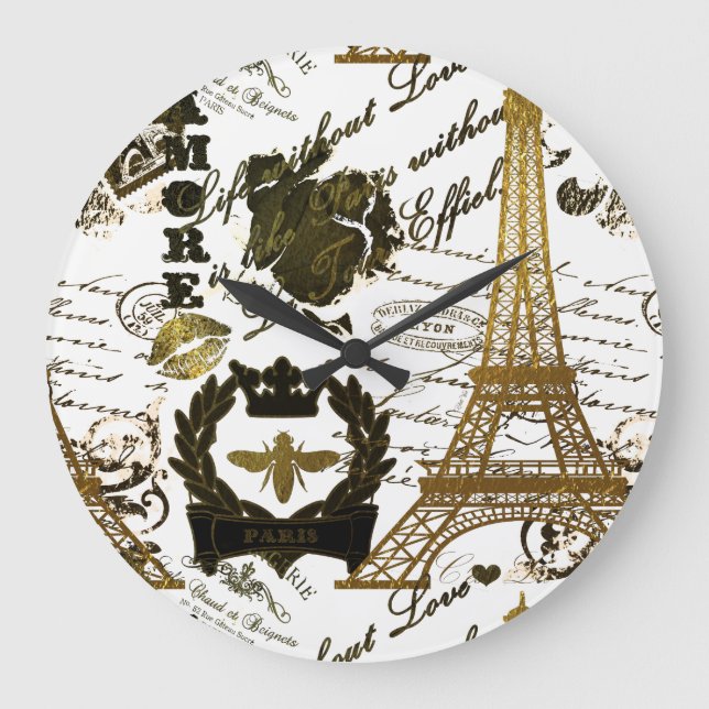 Paris: La turnerar Eiffel Stor Klocka (Framsida)