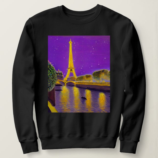 Paris längs havet under stjärnor t shirt (Design framsida)