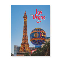 Paris Las Vegas vid dusk Magnetic Card