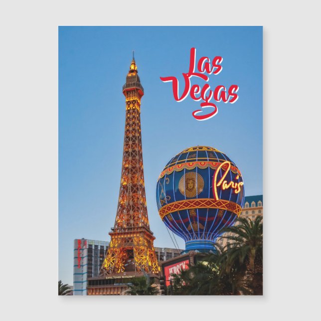 Paris Las Vegas vid dusk Magnetic Card (Framsida)