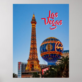 Paris Las Vegas vid dusk Postcard Poster
