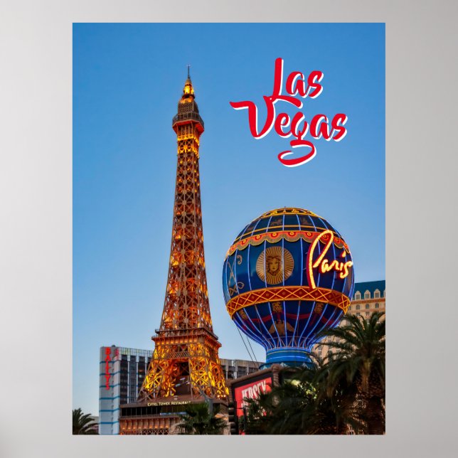 Paris Las Vegas vid dusk Postcard Poster (Framsidan)