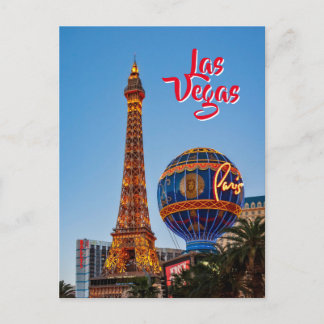 Paris Las Vegas vid dusk Postcard Vykort