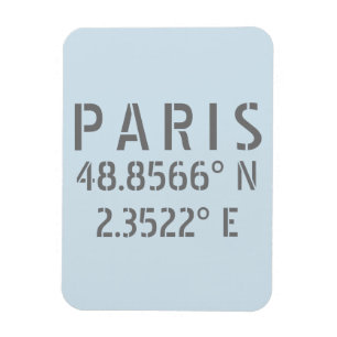 Paris Latitude & Longitud Magnet