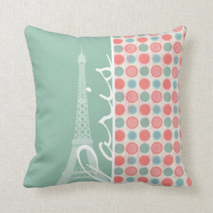 Paris; Lax, korallrosor & Seafoam Kudde