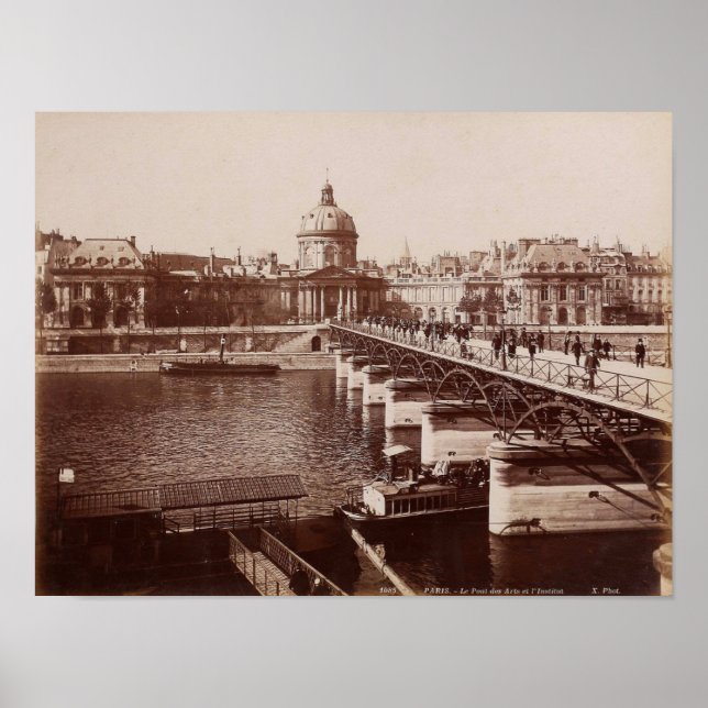 Paris - Le Pont des Arts e l`Institut Poster (Framsidan)