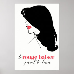 Paris - Le Rouge Baiser (den röda kyssen) Poster