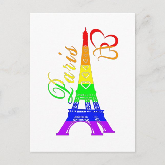 Paris  | LGBTQ+ Pride Vykort (Framsida)