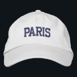 PARIS Lila Embroidery on White Broderad Keps<br><div class="desc">PARIS Mörk Lila Embroiderad White Cotton Hat. Gör en underbar gåva till alla som kärlek Paris Frankrike! Om du vill ha din egen text väljer du bara knappen Anpassa den här mallen för att ange anpassningsbar. Med kommandot Redigera design i verktyg väljer du även anpassade till andra färg-alternativ. Du kan...</div>