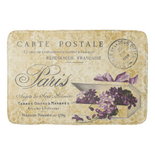 Paris Lilacs Carte Postale Badrumsmatta