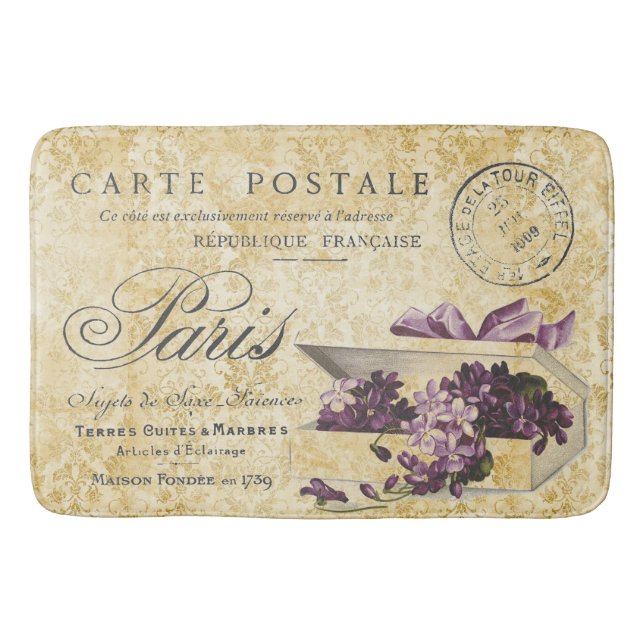 Paris Lilacs Carte Postale Badrumsmatta (Framsidan)