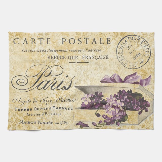 Paris Lilacs Carte Postale Kökshandduk (Horisontell)
