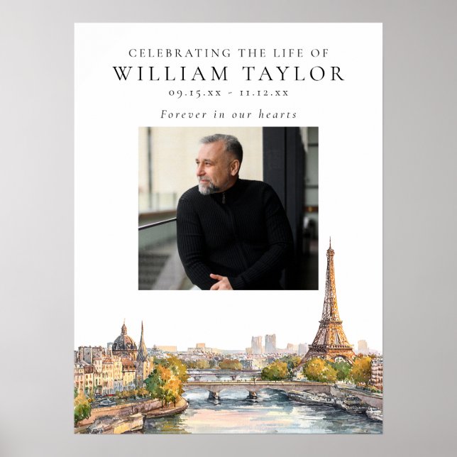 Paris Livets Firande Foto Välkomstskylt Poster (Framsidan)