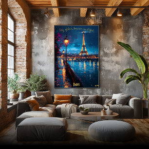 Paris Ljus i Dusk - Romantic Evening Art Poster