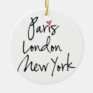 Paris, London, New York Julgransprydnad Keramik