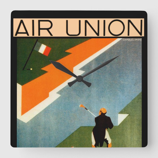 Paris - London - Paris av Luft Fyrkantig Klocka (Framsida)