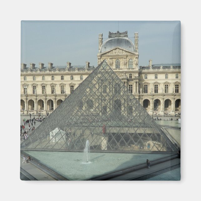Paris Louvre Glass Magnet (Framsidan)