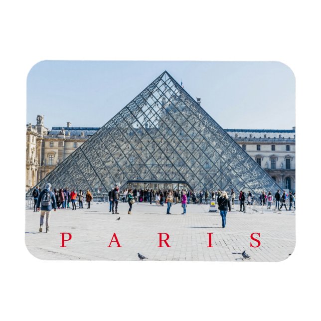 Paris Louvre Museum Pyramid-vymagnet Magnet (Horisontell)