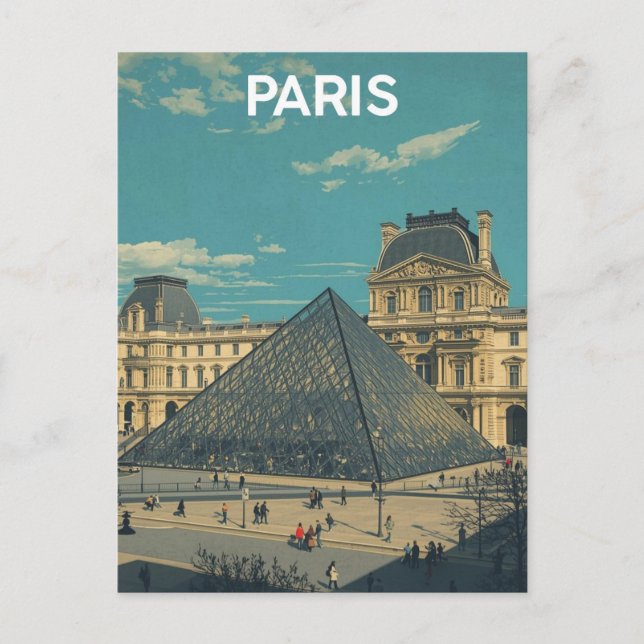 Paris Louvre Vykort (Framsida)