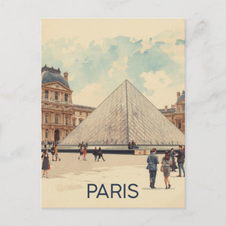 Paris Louvren Vykort