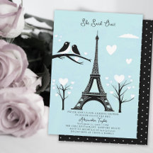 Paris Lovebird Eiffel Winter Blue Möhippa