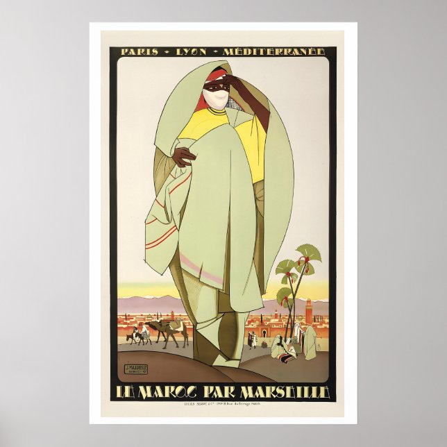 Paris Lyon Marseille Marocko Medelhavet Poster (Framsidan)
