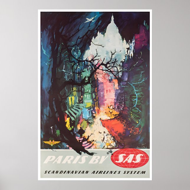 Paris Målning Frankrike Resa Poster Fransk Konst (Framsidan)