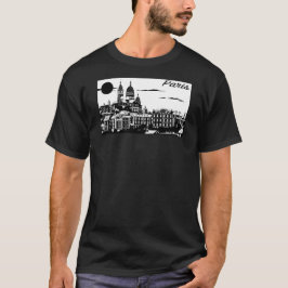 Paris manar grundläggande mörka T-tröja T-shirt