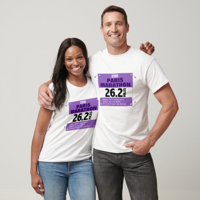 Paris Marathon Springer, 26,2 miles Personlig Tee (Unisex)