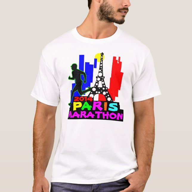 Paris maratonT-tröja Tee Shirt (Framsida)