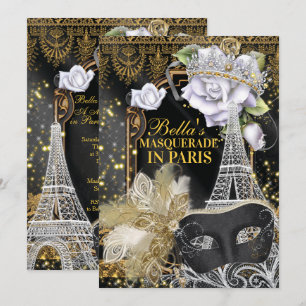 Paris MasqueraFödelsedagsfest inbjudan