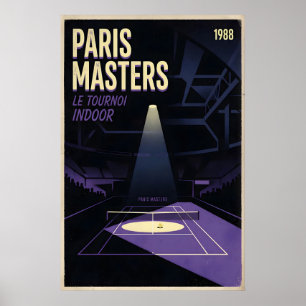 Paris Masters Väggkonst Inomhus Tennisbana Grafisk