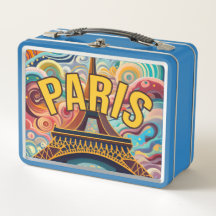 Paris med cool grafik och Eiffeltornet
