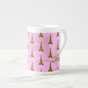 Paris med det Eiffel torn Benporslin Mugg