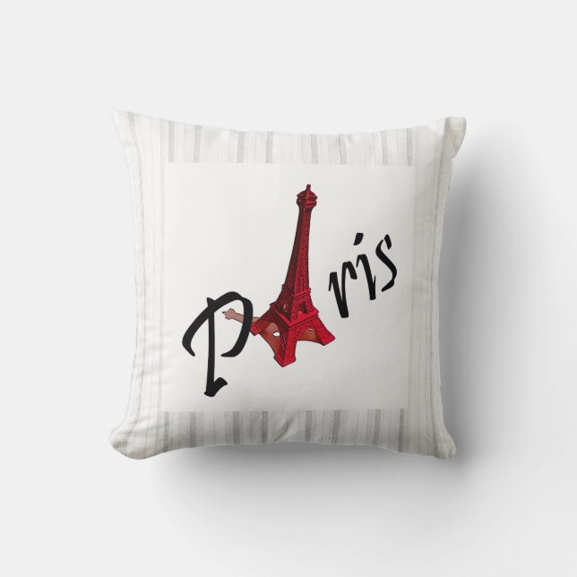 Paris med det Eiffel torn på randbakgrund Kudde (Framsida)
