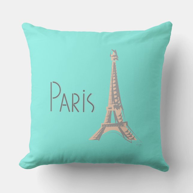 Paris med Eiffel Torn Kudde (Framsida)