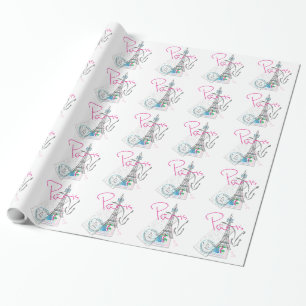 "Paris med Kärlek och Eiffel Torn Presentpapper