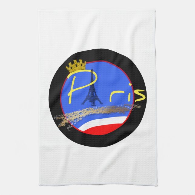 Paris med Krona Eiffel Torn Kitchen Towel Kökshandduk (Vertikal)