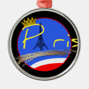 Paris med kronaprydnaden julgransprydnad metall