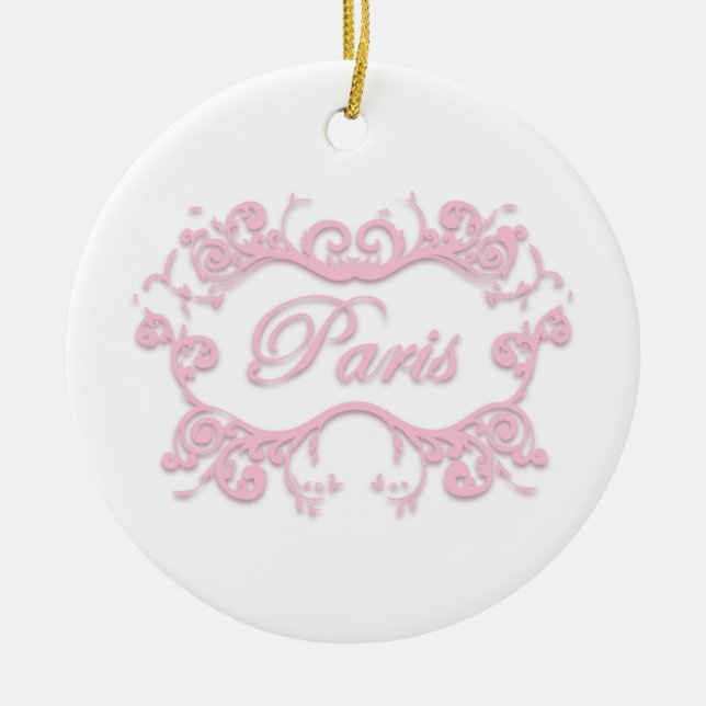 Paris med Scrolls rosa Julgransprydnad Keramik (Framsidan)