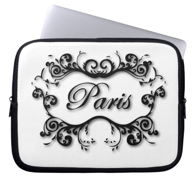Paris med Scrollsar Laptop Sleeve (Framsidan)